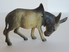 Vintage Celluloid 2pc Nodder 4" Donkey Farm Animal Nativity Village Scene