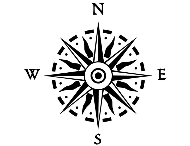 Pegatina Troquelada Rosa de los Vientos – Vinilo Mate Impermeable – Aventura