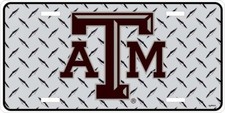 NCAA Texas A M Aggies License Plate Tag Diamond Dorm Metal Heavy Duty Car Truck