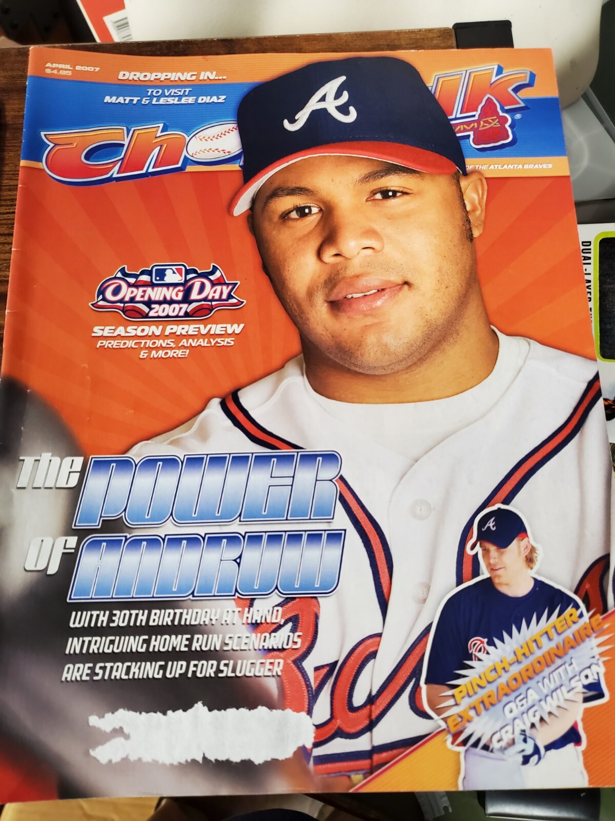 braves chop talk magazine april 2007 Andrew jones eBay