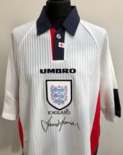 DAVID SEAMAN signed ENGLAND shirt  (UMBRO XL) - Genuine Autograph