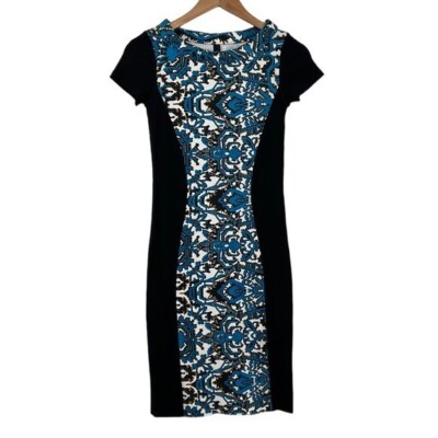 illusion black and blue dress Mix Media Dress