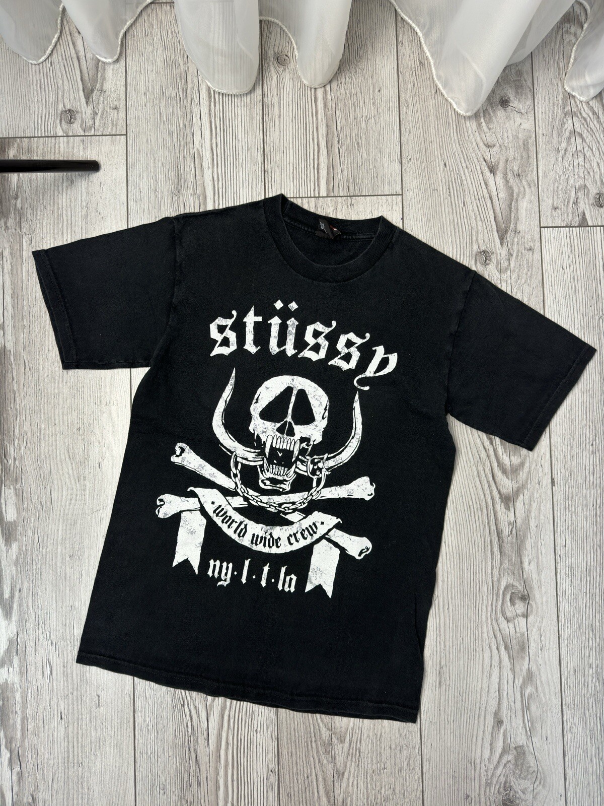 stussy vintage skull Y2K T-shirt image 2
