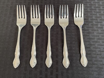 5 EXCEL 18-0 Korea EXF2 Stainless Salad Forks 6 3/8  NEW
