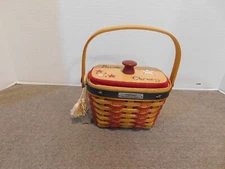Longaberger 2001 Inaugural Basket Liner Protector Tie On and Lid