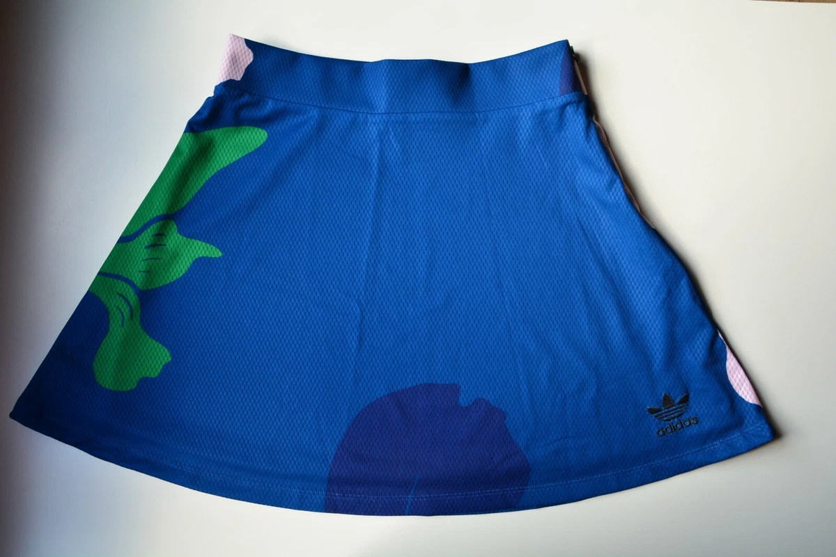 Women s Ladies Adidas Originals Floral Engraving Skirt Blue Combo
