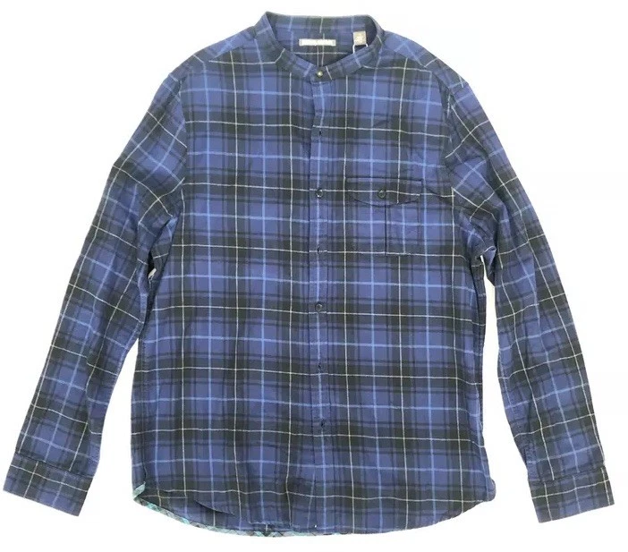 Michael Bastian Men Shirt Size L NWT Blue Plaid 100 Cotton Button Down Shirt