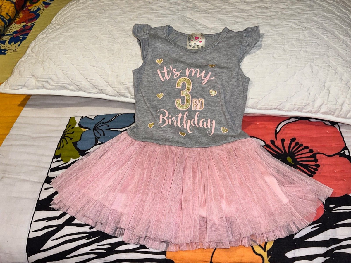 3t birthday dress Jenna + Jessie Girls Gray/Pink Ruffle 