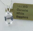 GENUINE 1.88 Cts WHITE SAPPHIRE PENDANT 14K WHITE GOLD - Free Appraisal - NWT — photo 5