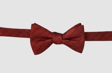 Alfani Men's Red Stripe Geo Print Pre-Tied Adjustable Bow Tie