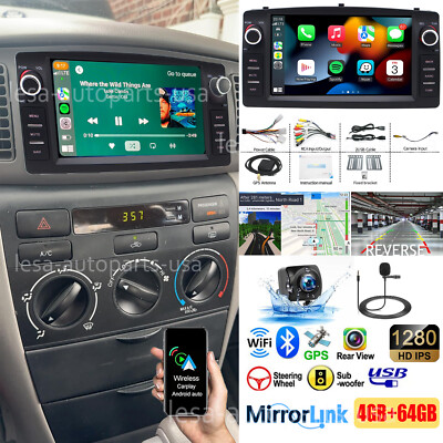 4+64G For Toyota Corolla 2000-2006 WIFI Car Stereo Radio GPS Navi Apple Carplay