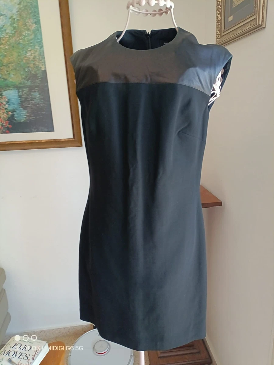 chinese dress ladies Ralph Lauren Leather Cashmere Knitted Turtle Neck Midi Dress Black main image 0