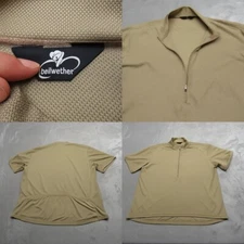Bellwether Cycling Jersey Men XL Tan Geometric Rear Pockets 1/2 Zip Short Sleeve