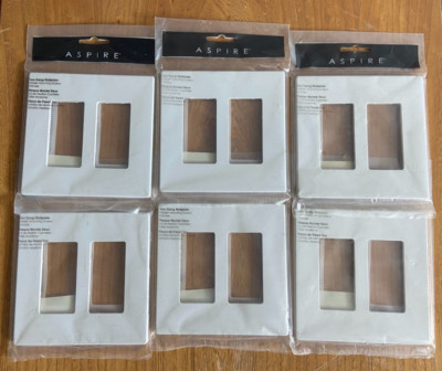 Cooper Aspire 9522WS screwless wall plate 2 gang white satin(lot of 6)(New) 