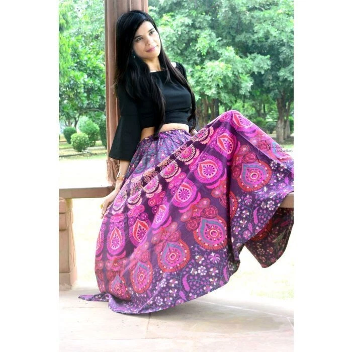 Indian Wrap Boho Mandala Printed Fabric Cotton Hippie Skirt Long Bohemian Dress
Opens in a new windo