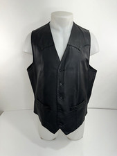 SCULLY - LEATHER Western Mens 46 Vest - EXCELLENT