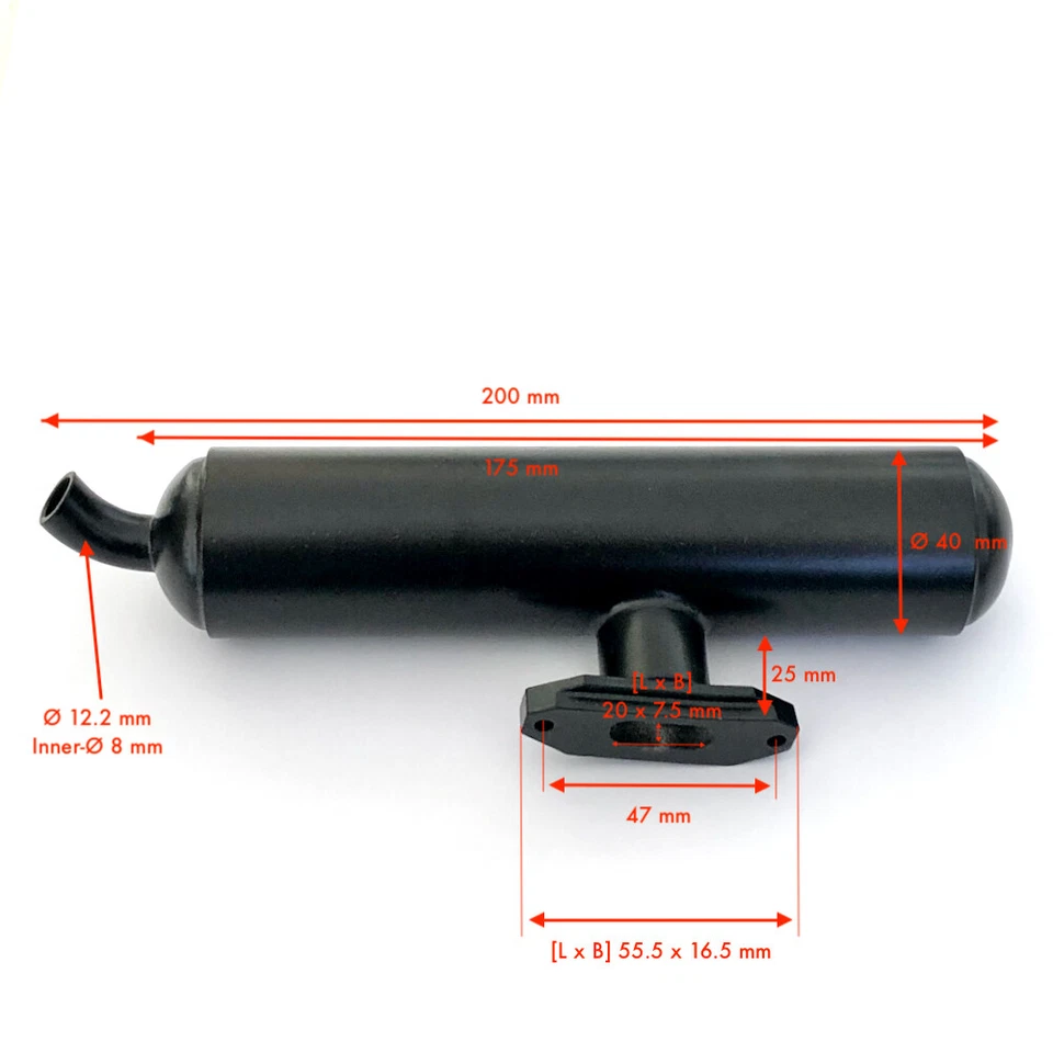 Schalldämpfer Concept 60 super Tigre Verbrennungsmotor schwarz Kyosho H-6201ST - Bild 2 von 2