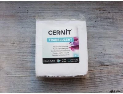 Cernit Transparant Clay White 0.55 Lb, 250g - Polymer Clay Dough