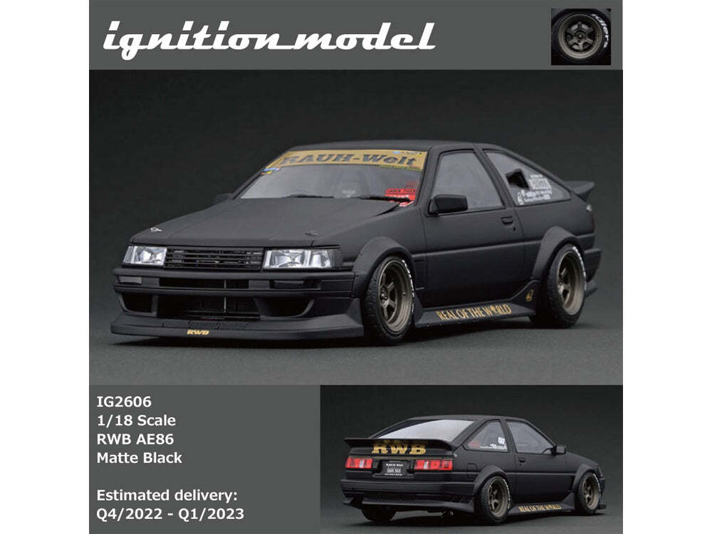 Ignition Model 1/18 RWB Toyota AE86 Matte Black | eBay