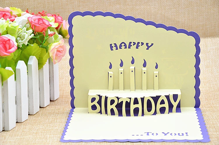 Tarjeta de felicitación emergente Wave Birthday Cake 3D Foto 3 de 4