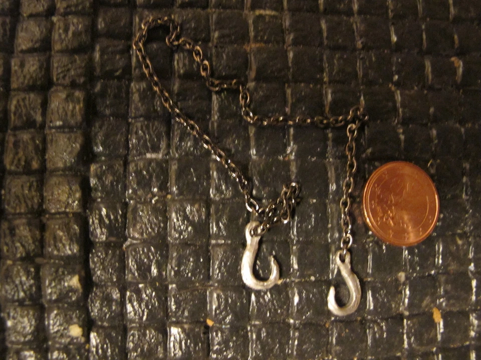 Abschleppkette Metall Kette Haken Panzer LKW Deko Bausatz Zubehör 1/16 1/14 - Bild 3 von 3