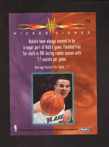 Jason Kidd Dallas Mavericks 1995-96 Hoops Wicked Dishes Basketball Card - Picture 2 of 2