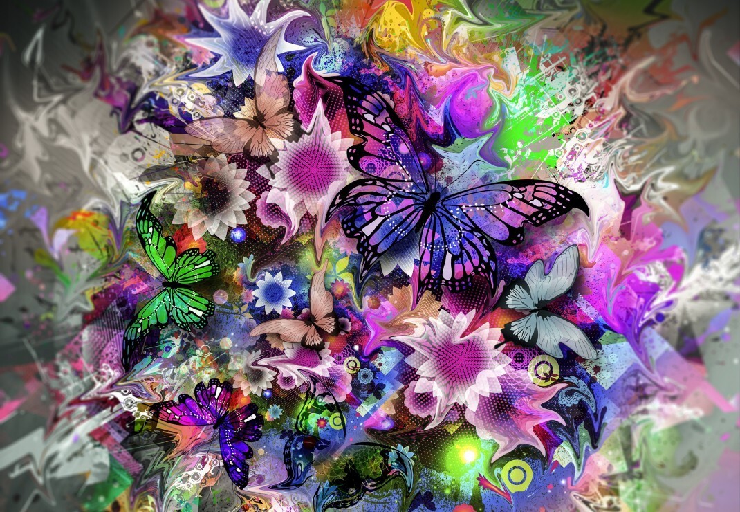 Puzzle 1000 pièces Grafika fleurs et papillons pour réduire le stress