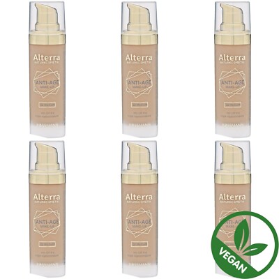 6 x 30 ml | Alterra NATURKOSMETIK Anti-Age Make-up 02 - Medium LSF 6 Vegan