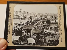 Magic Lantern Slide KEYSTONE 472 NEW BRIDGE OVER THE GOLDEN HORN CONSTANTINOPLE