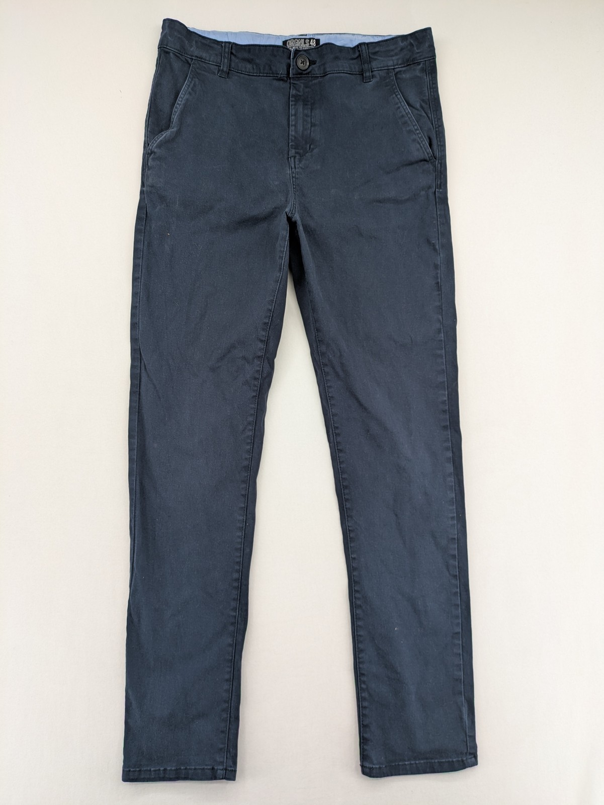 H&M ORGNLS 48 Jungen Chino Hose Gr. 170 dunkelblau Baumwolle Stretch Hose
