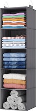 5 Tier Hanging Closet Organizer and Storage for Shelves, Foldable Clothes Shelf