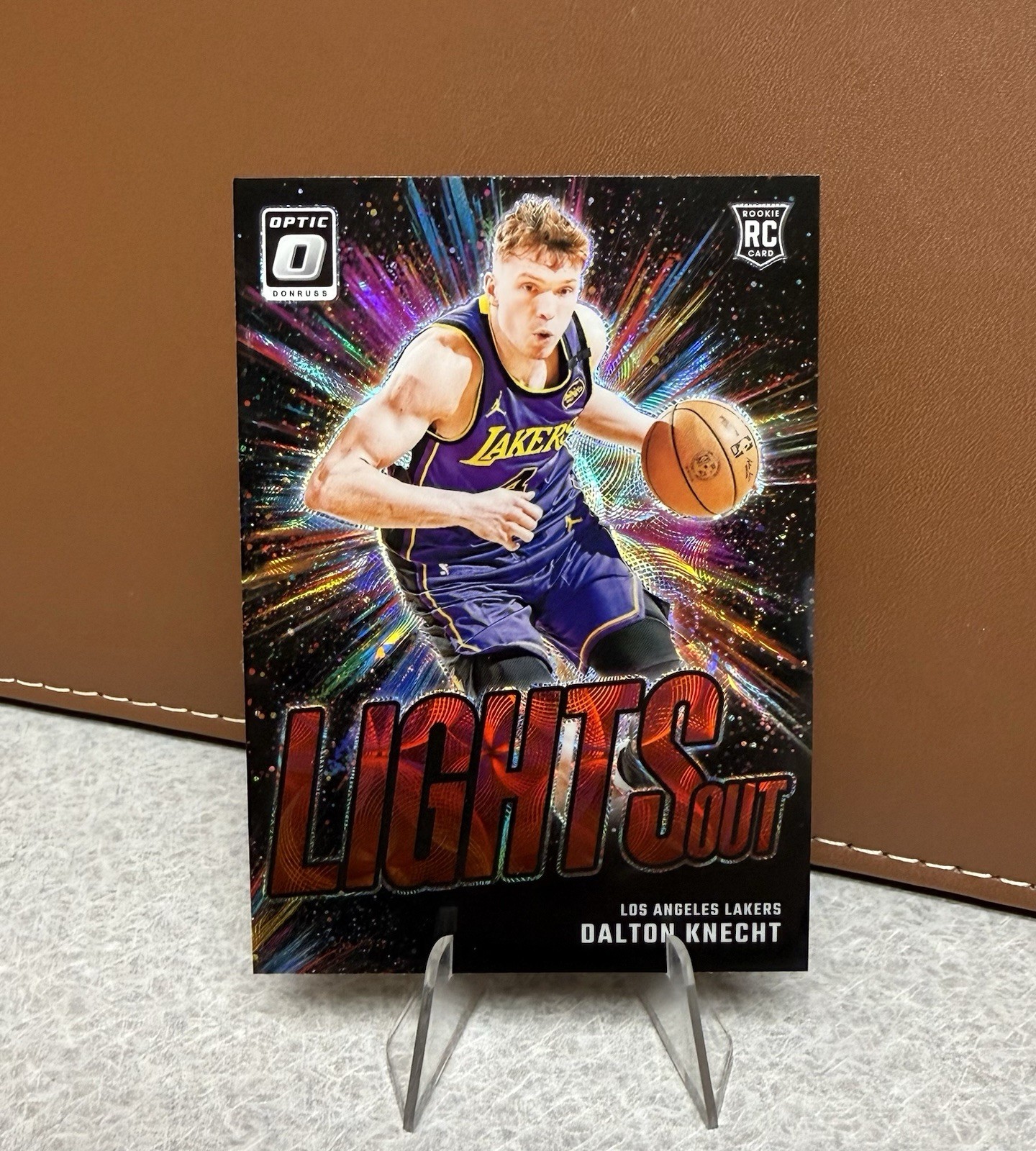 Dalton Knecht 2024-25 Donruss Optic - Lights Out International Red Rookie RC #8