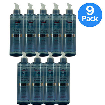 Eucerin Face Hydrating Cleansing Gel 13.5 oz 9 Pack New