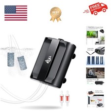 Aquarium Air Pump,3.5W 5W Dual Outlet Oxygen Pump with 2 Air Stone,Adjustable...