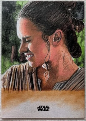 Topps Star Wars Finest Rey Sketch Card 1/1 AP by artist Gerry Garcia Jr - Image 1 of 2