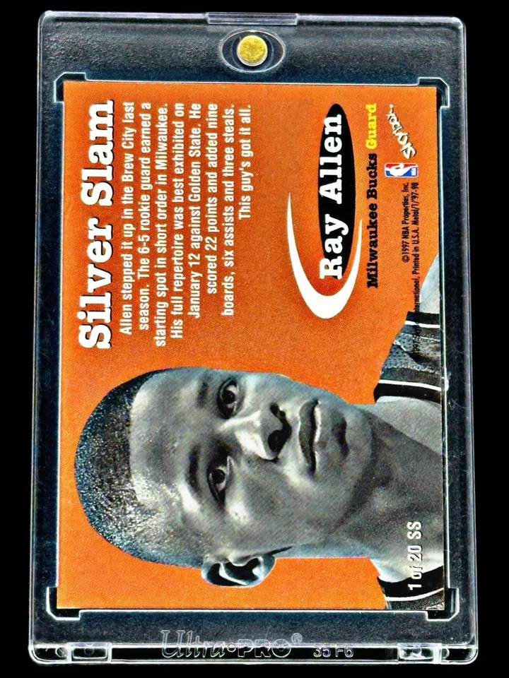 RAY ALLEN RARO HOLOFOIL AÑOS 90’S INSERTO - Milwaukee Bucks Foto 2 de 2