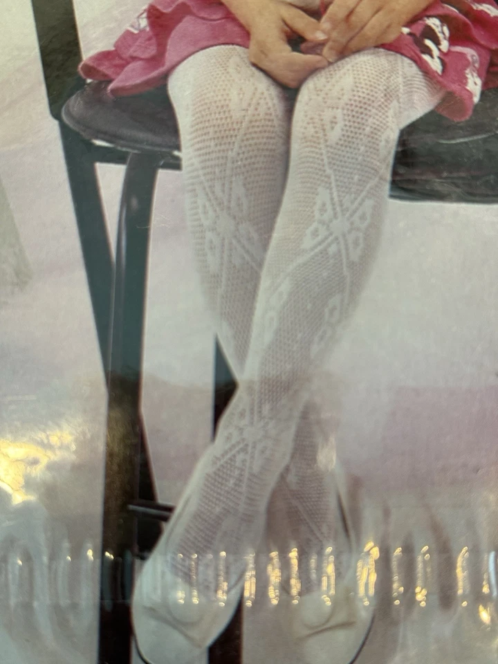 Pantimedias de encaje para niña talla S (1-3) blancas - A0226 Foto 2 de 4