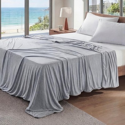 Bedsure Light Grey Cooling Blanket Queen (90'' X 90''), 08-