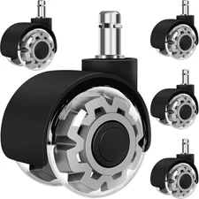 Office Chair Wheels Smooth & Quiet Rolling Casters Replacement, 2 Inch 2" Grey