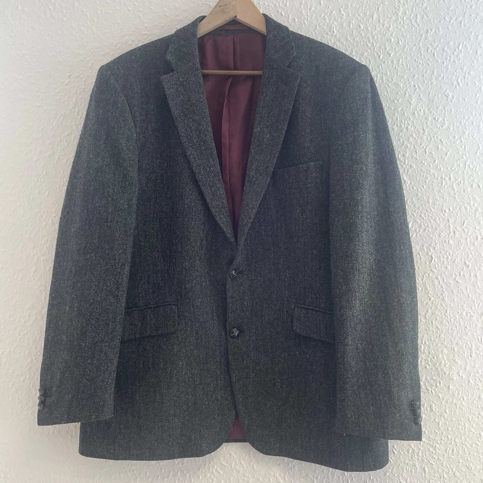 Shetland Wool Jacket Type Fitecom All New Vintage 42 Regular Dark Grey