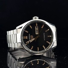TAG Heuer Carrera Calibre 5 Day-Date Automatic Black Dial Rose Gold Accents