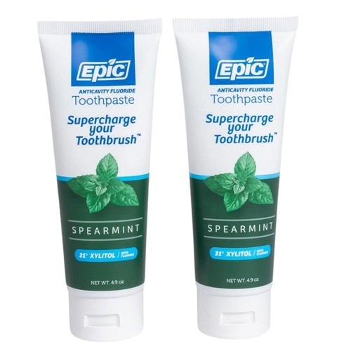 Epic Dental 31 % Xylit Zahnpasta, Minze, 4,9 Unzen (2er Pack)