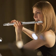 Plated School Band Student 16 Closed Hole C Flute Set Silver for Beginner