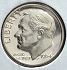 1964 P ROOSEVELT DIME , 90% Silver BU, 25C Combined Shipping