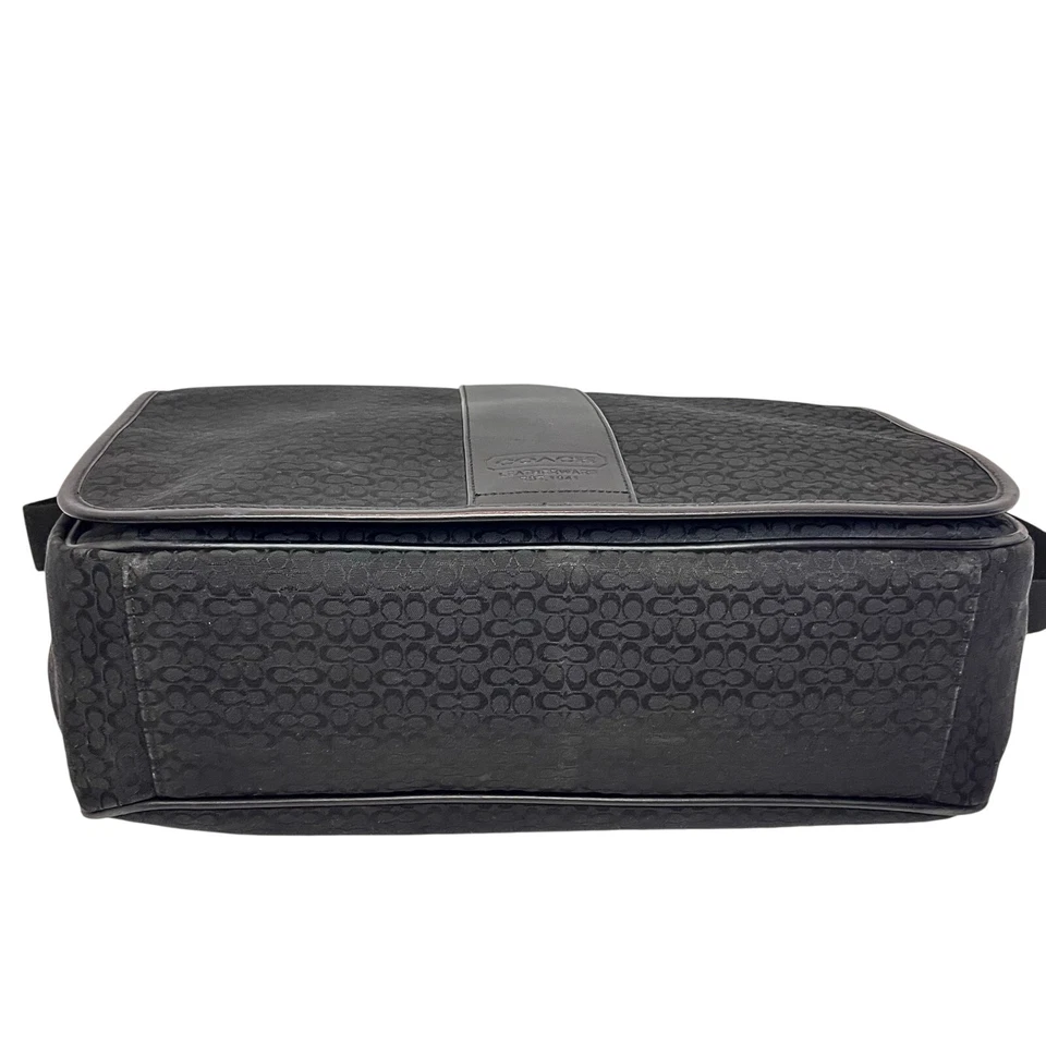 Coach черный подпись нейлона сумка-планшет / портфель с кожаной отделкой - Изображение 3 из 4