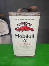Vintage Gargoyle Mobiloil Mobil A Sae No 30 Service Station Oil Advertising Can
