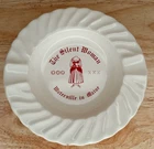 Vintage 1960s The Silent Woman Waterville Maine White Milk Glass Ashtray
