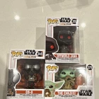Funko Star Wars Pop! Q9-0 #349, Offworld Jawa #351, The Child with Frog #379