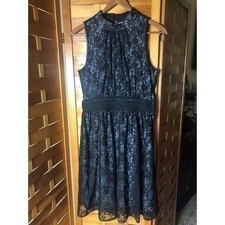 Fervour Black lace halter top whimsygoth dress women's size small
