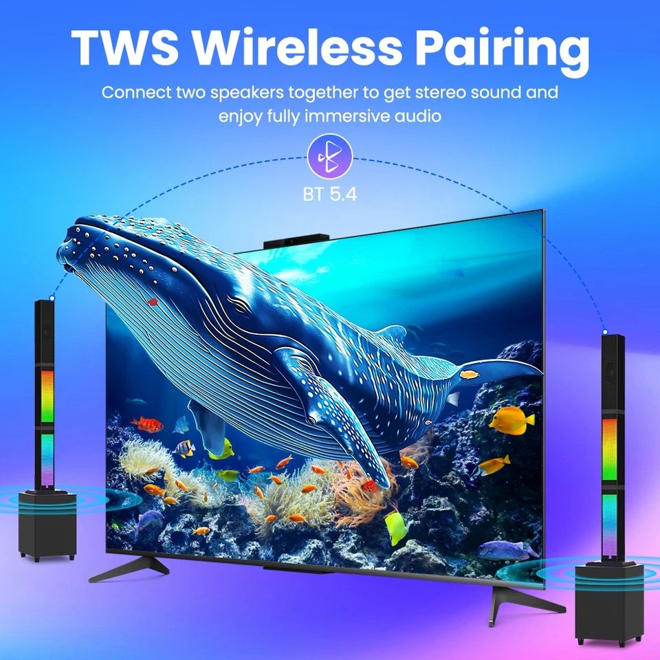 Bluetooth 5.0 Soundbar mit Subwoofer Lautsprecher 45W 2.1-Kanal TV Heimkino HDMI - Bild 2 von 4